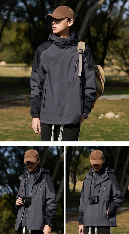 Men's Women's 2025 New Winter Jacket 3 in 1 Waterproof Windproof Detachable Outdoor Hiking Climbing Shell