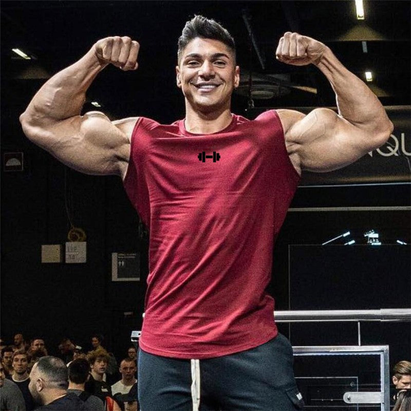 Mens Running Sport Vests Cotton Workout Sleeveless Summer Shirts Gym Bodybuilding Tank Tops Fitness Muscle Breathable Clothing