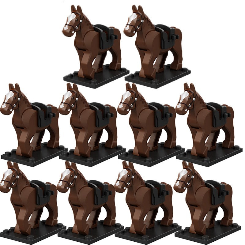 Blocos de Montar Zoológico Medieval Acessórios de Personagens Montarias Animais Cervos Elefantes Camelos Lobos Cavalos de Guerra Tijolos Brinquedos Presentes K080