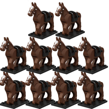 Blocos de Montar Zoológico Medieval Acessórios de Personagens Montarias Animais Cervos Elefantes Camelos Lobos Cavalos de Guerra Tijolos Brinquedos Presentes K080