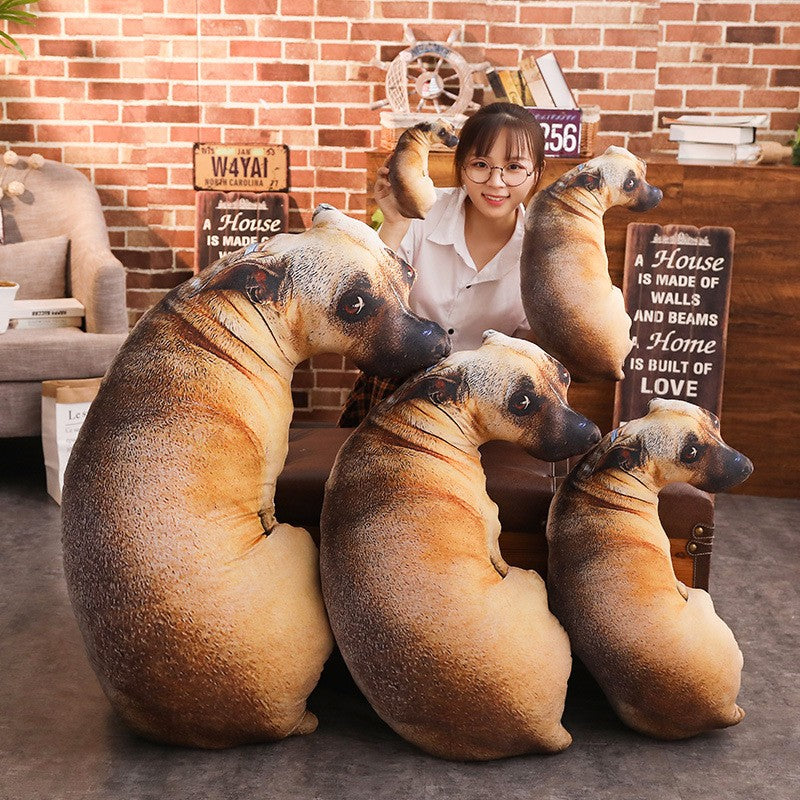 Cosplay Cute Throw Dog 2023 HOT Head Bend Cushion for Funny Favorite 3D Lifelike Home Animal Printed 50cm Dog Pillow Toy