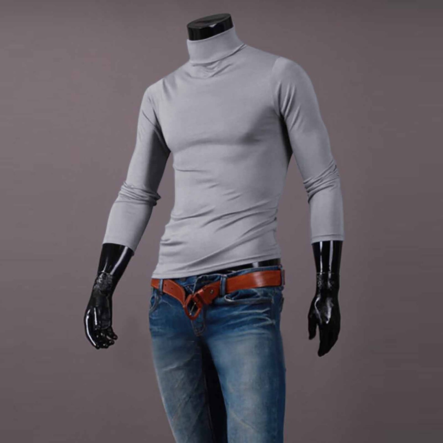 New Men's handsome half turtleneck bottom shirt,  gentle and comfortable, suitable for autumn, winter, senior undershirt