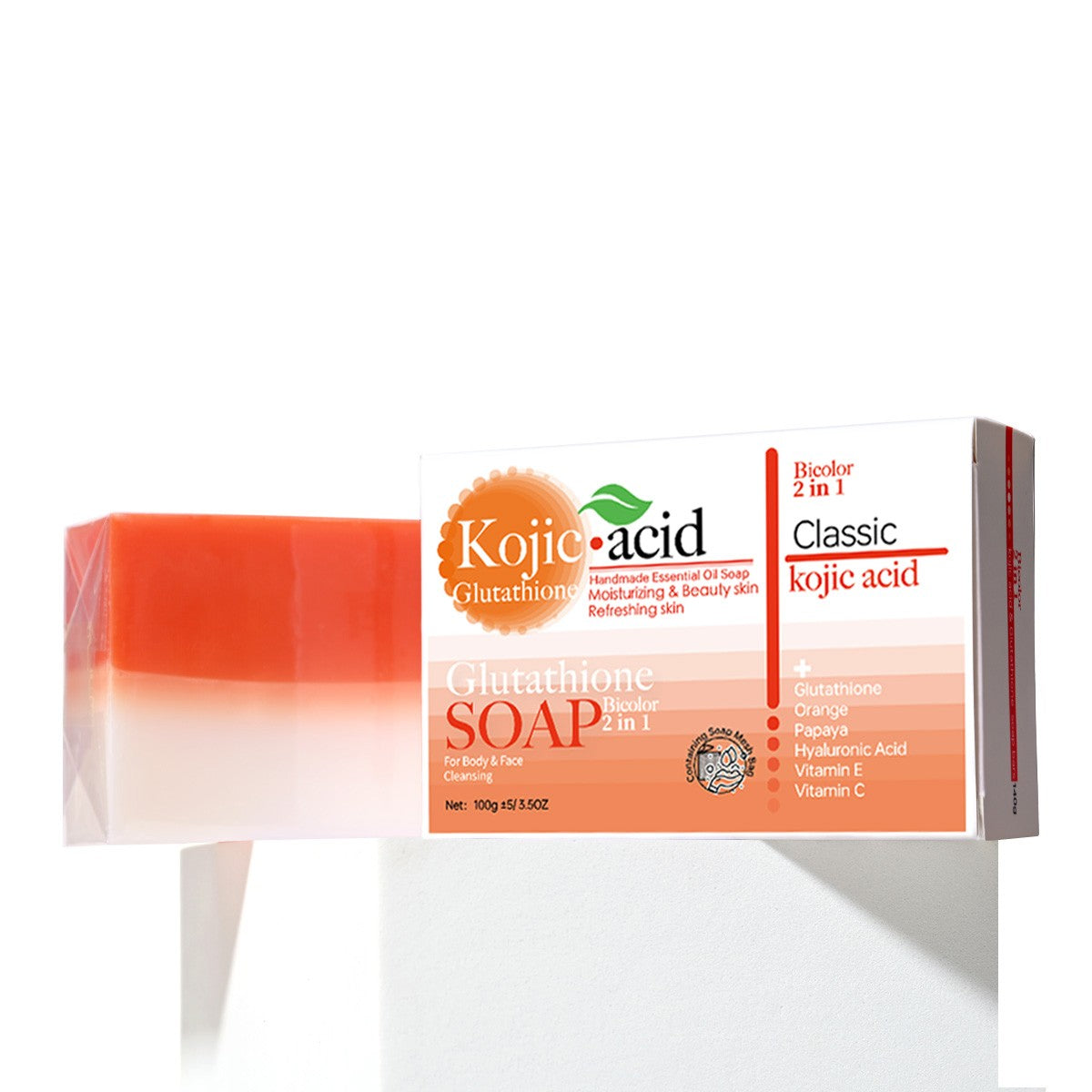 Barra de Sabonete de Mel Orgânico Mais Vendido 100g com Ácido Kójico + Glutationa Anti-Acne Ajuda no Clareamento do Banho e Rosto