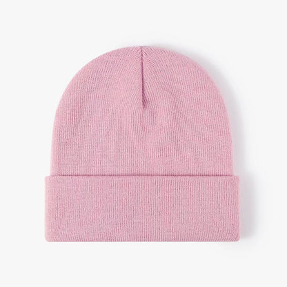 Customized Printed Logo Winter Knitted Keep Warm Cold Cap Unisex Solid Color Hip Hop Crochet Skull Beanie Hats