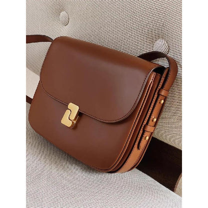 New genuine leather tofu bag for women with a high-end feel, single shoulder crossbody small square bag, commuting bag for women
