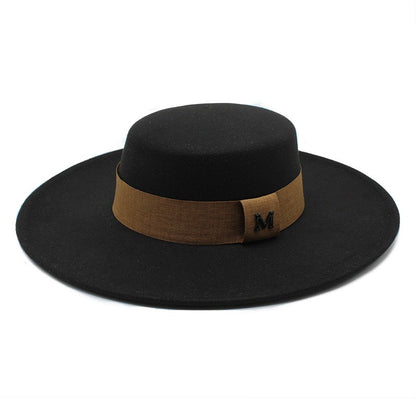 Fedora Hat Men Momen Solid 10CM Wide Brim Derby Top Hats Fashion Black Vintage Trilby Felt Hat