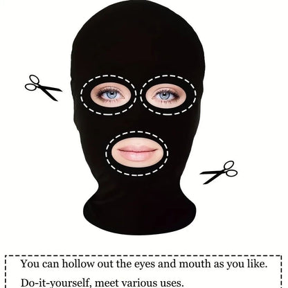 2pcs Black Cosplay Full Mask Thin Breathable Hood Cosplay Prop Party Decoration Ghost Festival Accessories Cosplay Head Cover