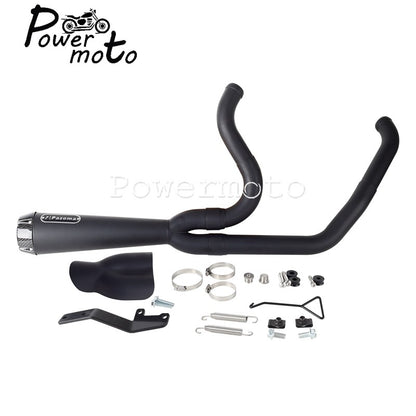 For Harley Softail Low Rider S ST EI Diablo Street Bob 2018-up 2-into-1 Motorcycle Complete Full System Exhaust Pipe Muffler