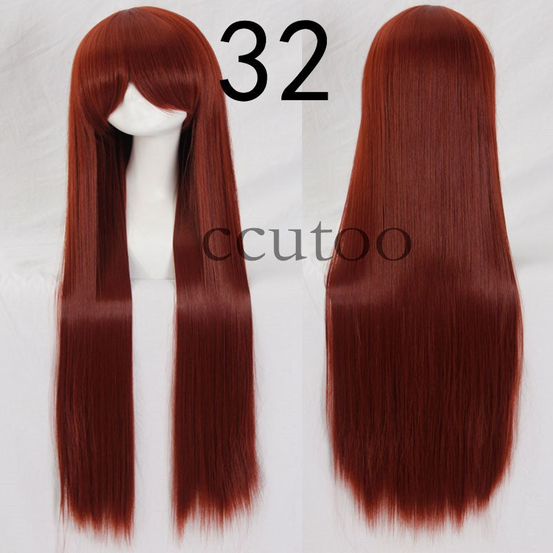 ccutoo 100cm Peruca de Cosplay Reta Sintética de Cabelo Longo de Alta Temperatura 82 Cores Disponíveis
