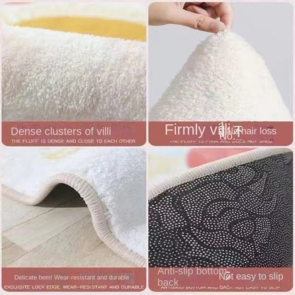 VIKAMA Cartoon Big Head Cat Floor Mats Waterproof Anti-Fouling Entrance Sofa Living Room Bedroom Home Decoration Carpet