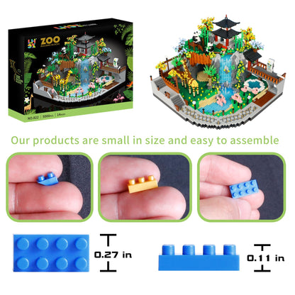 5000 PEÇAS Blocos de Construção Jardim Zoológico Cidade Girafa Panda Parque Zoológico Rua Vista Montar Micro Tijolos Brinquedos Presentes Crianças