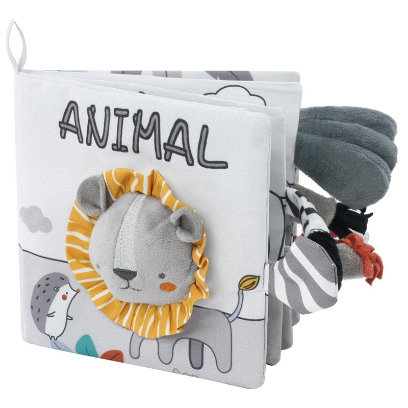 Livro de Pano Macio para Bebês com Sons e Texturas para Atividades Sensoriais, Educação Infantil e Brinquedo de Carrinho