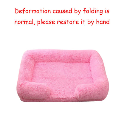 Cama Quadrada para Cachorro, Cama Aconchegante para Animais de Estimação, Almofada Grossa de Inverno, Casa para Cães, Sofá para Gatos para Cães Fofos, Cama para Dormir, Sofá com Tapete Removível