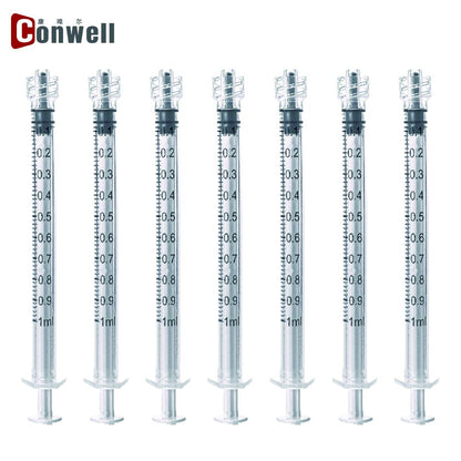 100 unidades Seringa Descartável Luer Lock de 1ml sem Agulha Estéril Embalada Individualmente para Laboratórios Científicos, Aplicador de Cola