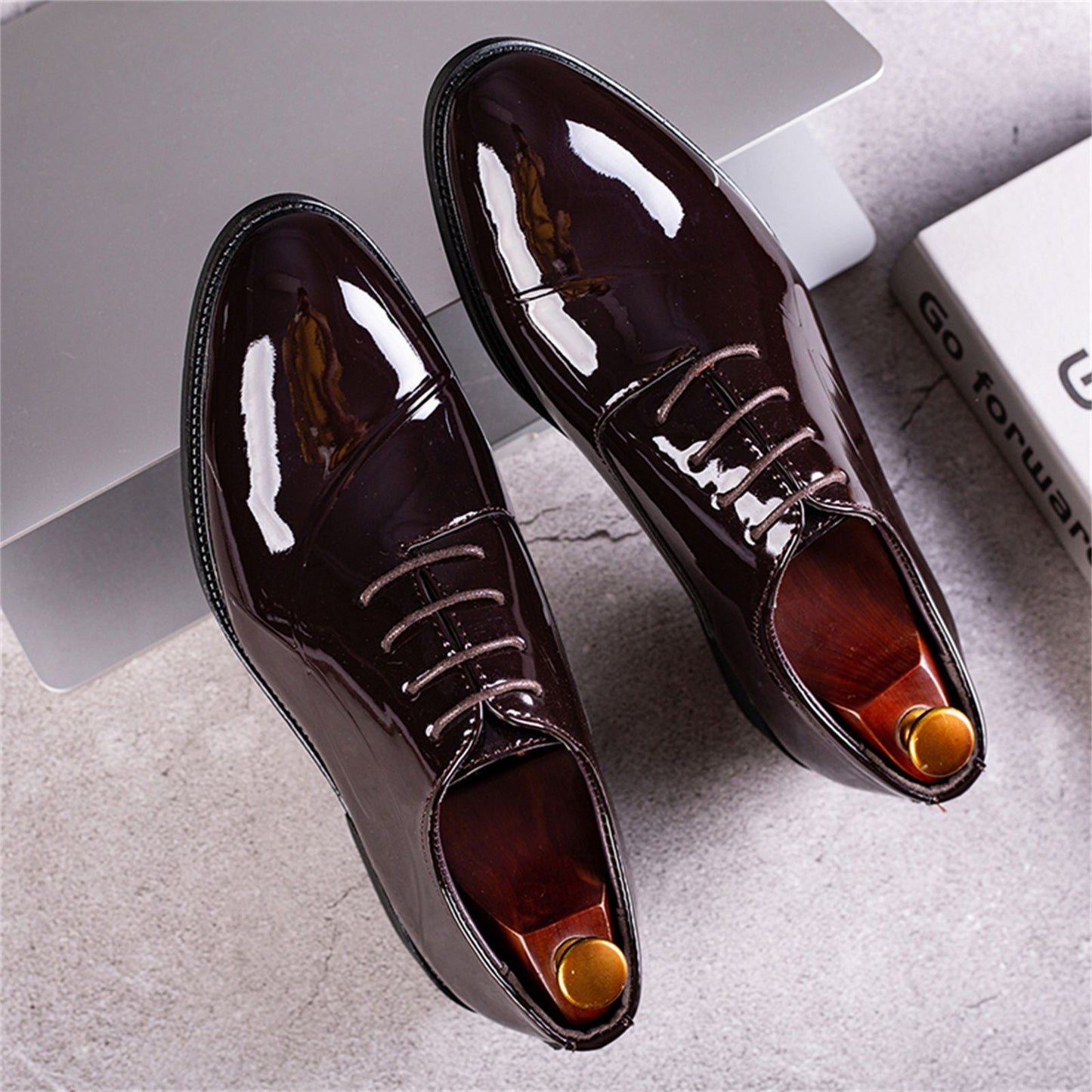 Men's Dress Shoes Classic Modern Formal Business Oxford Shoe X Stripe Comfortable Tuxedo Casual Lace-up Formal Shoes