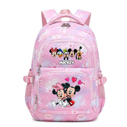 Mochila Mickey Minnie 3 Peças para Meninas e Meninos com Lancheira e Estojo, Mochila Escolar Fofa para Ensino Fundamental e Médio, Presente de Natal