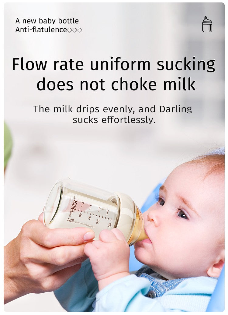 Newborn Baby Items Feeding Bottle 0-6 Months Anti Bloating Anti Spitting Choking Bebe Glass Baby Bottles 160ml Silicone Nipple