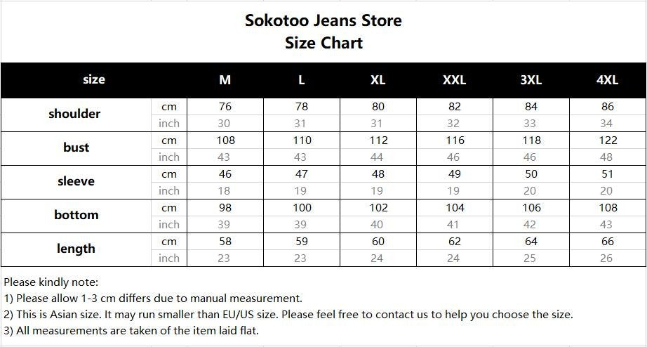 Sokotoo Men's zippers black biker jean jacket Streetwear thick denim slim coat with belt High quality