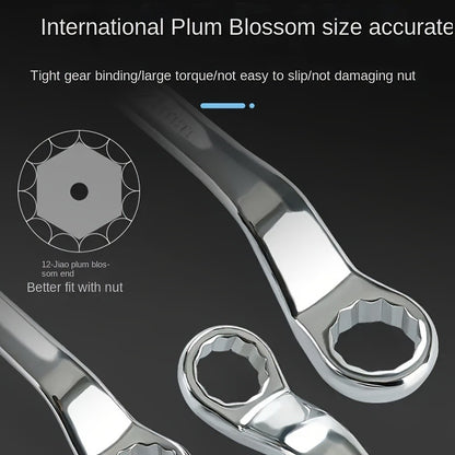 1pc Chrome Vanadium Steel Dual Head Dual-purpose Plum Wrench Auto Repair Wrench Tool Eye Wrench Repair Hardware Tool Plum Wrench