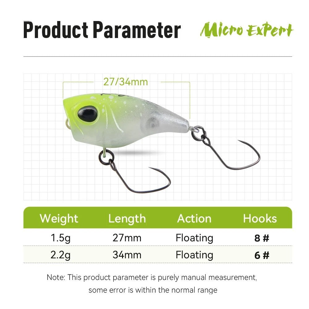 Isca Artificial Kingdom Micro Expert Topwater Popper 1.5g 2.2g 27mm 34mm Flutuante Rígida Wobblers Pesca Riacho Truta Baixo
