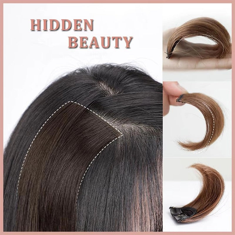 2 unidades de presilha de cabelo sintética, clipe único sem costura, almofada de cabelo artificial, extensões de cabelo natural, postiços para mulheres