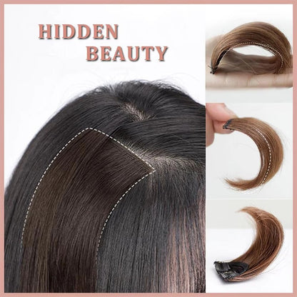 2 unidades de presilha de cabelo sintética, clipe único sem costura, almofada de cabelo artificial, extensões de cabelo natural, postiços para mulheres
