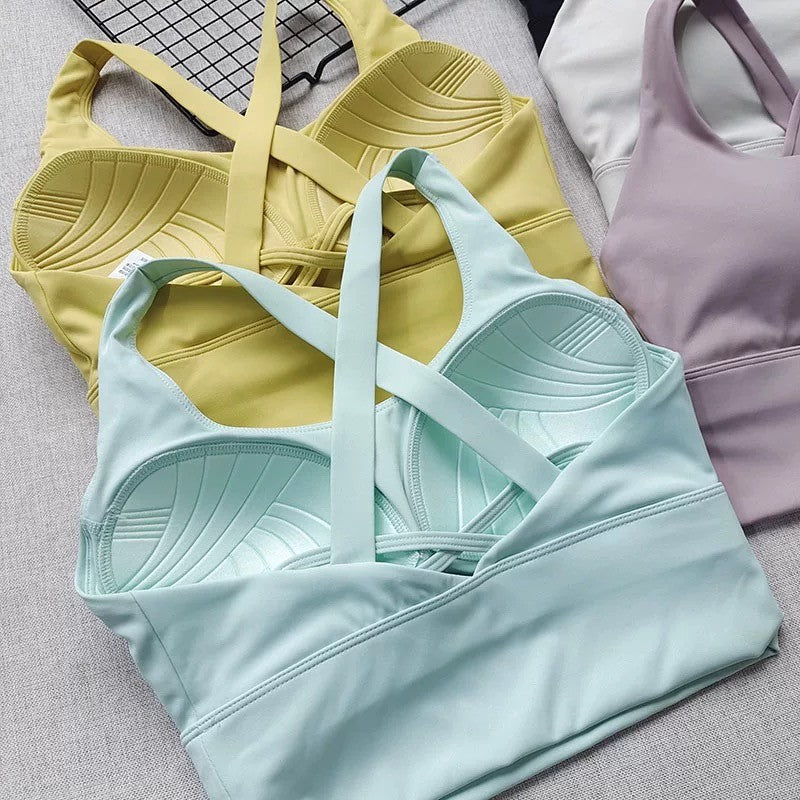 Shockproof High-Intensity Exercise Fitness Bra All-In-One Cup Running Gathered Yoga Beauty Back Breathable Sports Bra for Women