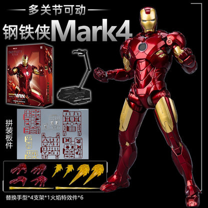 26CM Fondjoy Original Iron Man 1/7 MK42 MK43 1/12 MK1 MK2 MK3 MK4 MK5 MK6 Assembled Tony Stark Action Figure Collect Toy Gift