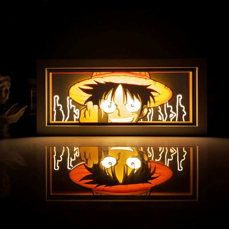 Anime Cartoon series paper-cut light room bedroom night light atmosphere light remote control colorful light box