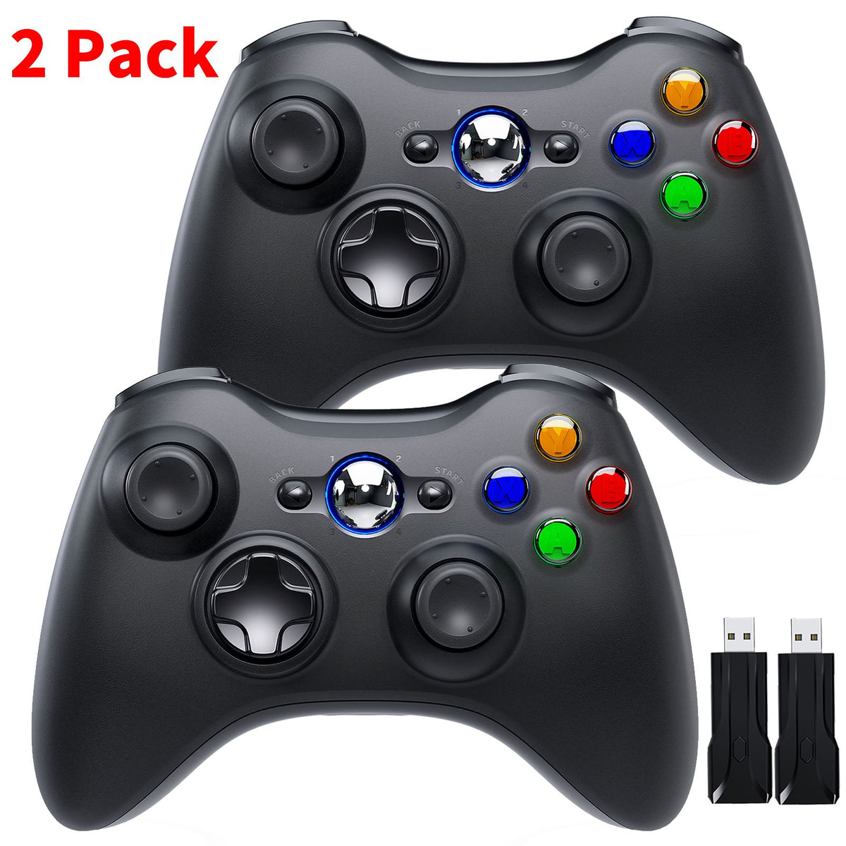 For Xbox 360 Slim/Lite/E/PC Controller,Wireless/Wired Game Remote Control 6-axis Gryo Dual Vibration Precision Joystick Gamepads