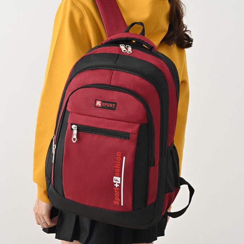 Men's and women's fashionable, versatile, simple and spacious backpacks, dual-shoulder travel bags, lightweight and portable