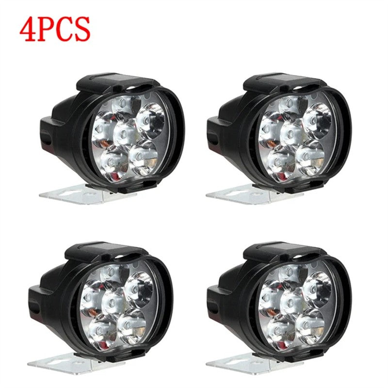 1/4 unidades Farol de motocicleta Luz de trabalho Spot Light 6 LED Auxiliar Farol de motocicleta Lâmpada de neblina de moto Scooter Lâmpadas modificadas