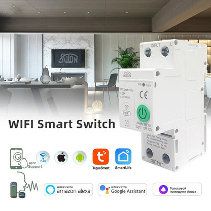 WIFI/ZigBee Smart Circuit Breaker Smart Switch Power Metering Remote-Metering Circuit Breaker 1P40A 2P63A Work With Tuya Alexa
