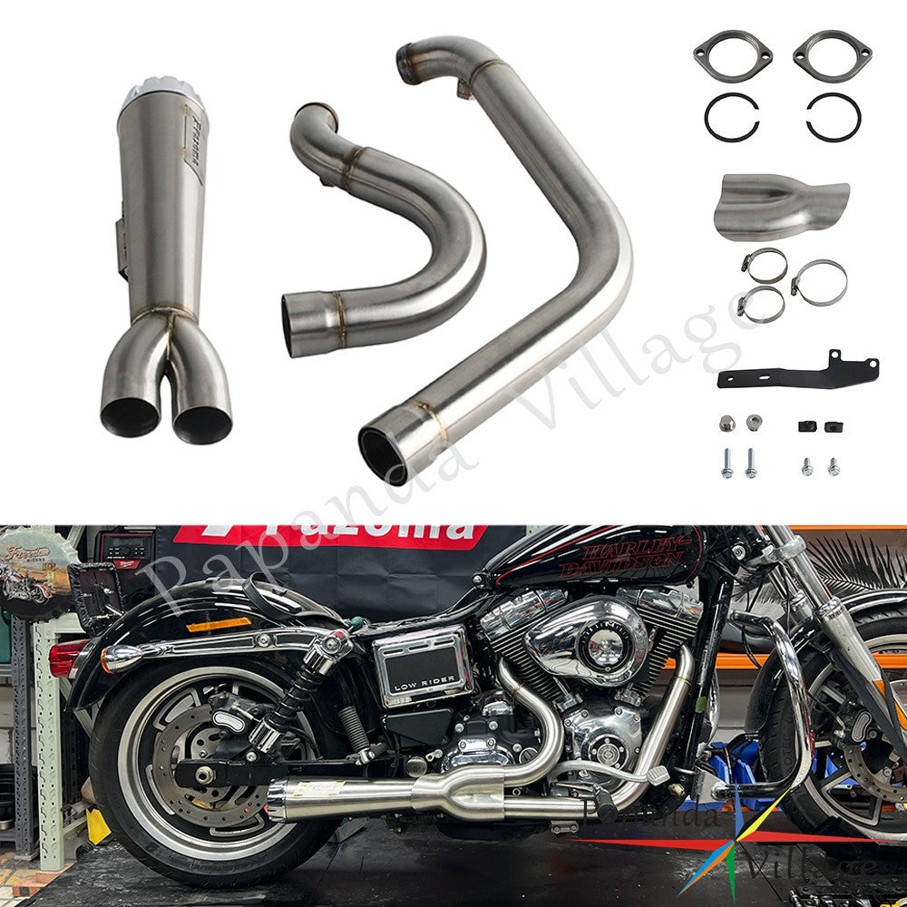 Motorcycle Full Exhaust Pipe Exhausts System Mufflers For Harley Dyna Wide Super Glide Fat Street Bob Low Rider FXDF 2006-2017