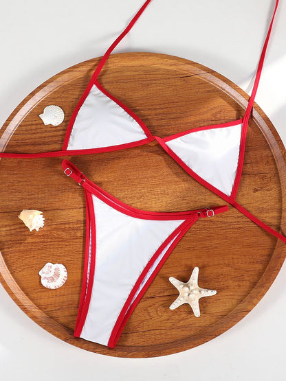 Rinabe Printed Bikini Set Triangle Bikinis Low Waist Swimsuit For Women Micro Thongs Bathing Suits 2025 Biquini Summer Beachwear