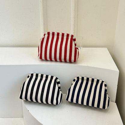 Summer Beach Clutch Bag for Women Striped Ruched Cloud Purse Colorblock Evening Handbag Hobo Bag for Travel Party Prom