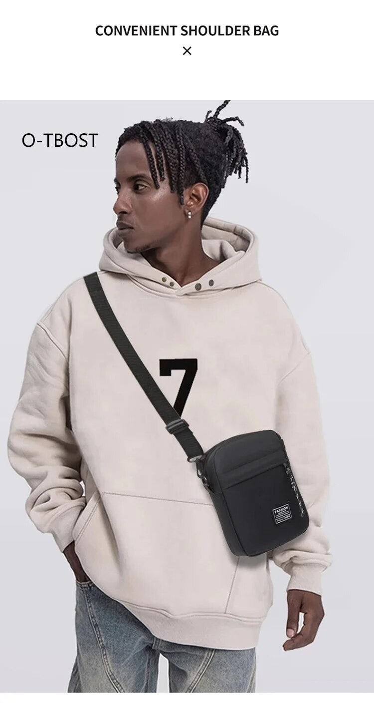 Men's Satchel Fashion Oxford Cloth Shoulder Bag Men's Casual Diagonal Crossover Fashion Hand Machine Small Square Bag