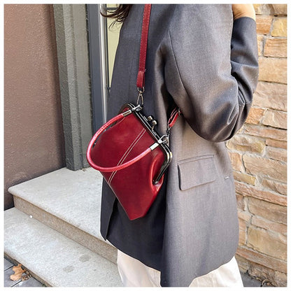 Vintage Style Women Handbag Brown Versatile Designer Shoulder Bag PU Leather Ladys Shell Purses Crossbody Bags