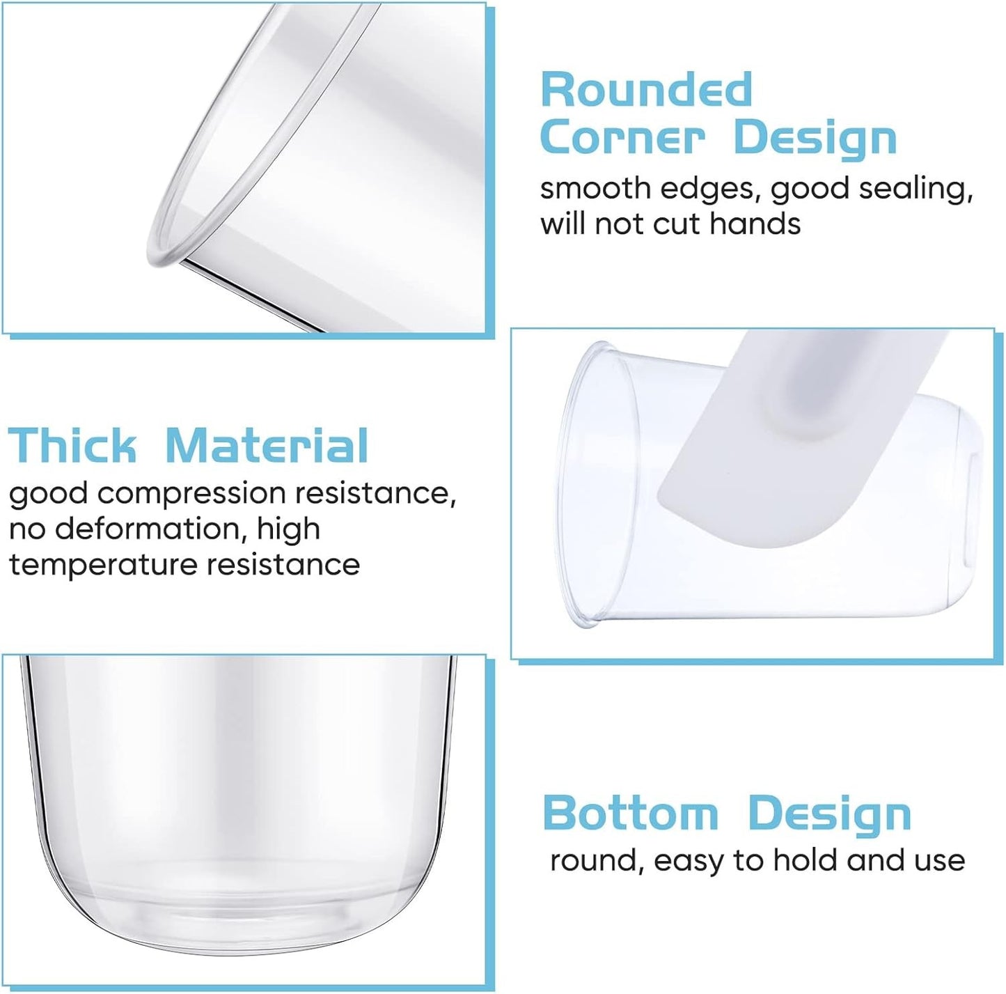 100 Conjuntos de Copos para Parfait de 470 ml com Tampas Cúpula - Copos de Plástico para Iogurte com Inserção sem Furo e Garfo/Colher - Copos Descartáveis para Sobremesa