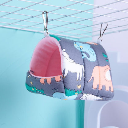 Inverno Bonito Desenho Animado Coelho Esquilo Mini Gaiola Ninho de Porquinho-da-Índia Pequenos Animais Ratos de Estimação Cama Casa de Hamster Quente Macia