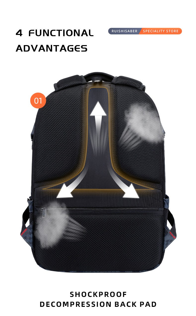 2025 New Waterproof Man Backpack Fit 17inch Laptop USB Charging Backpack Women Oxford Travel Male Bag Vintage School Bag Mochila