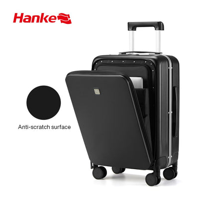 Hanke New Design Luggage Business Travel Suitcase Carry On Boarding Cabin Trolley Case PC Material Rolling Spinner Wheels