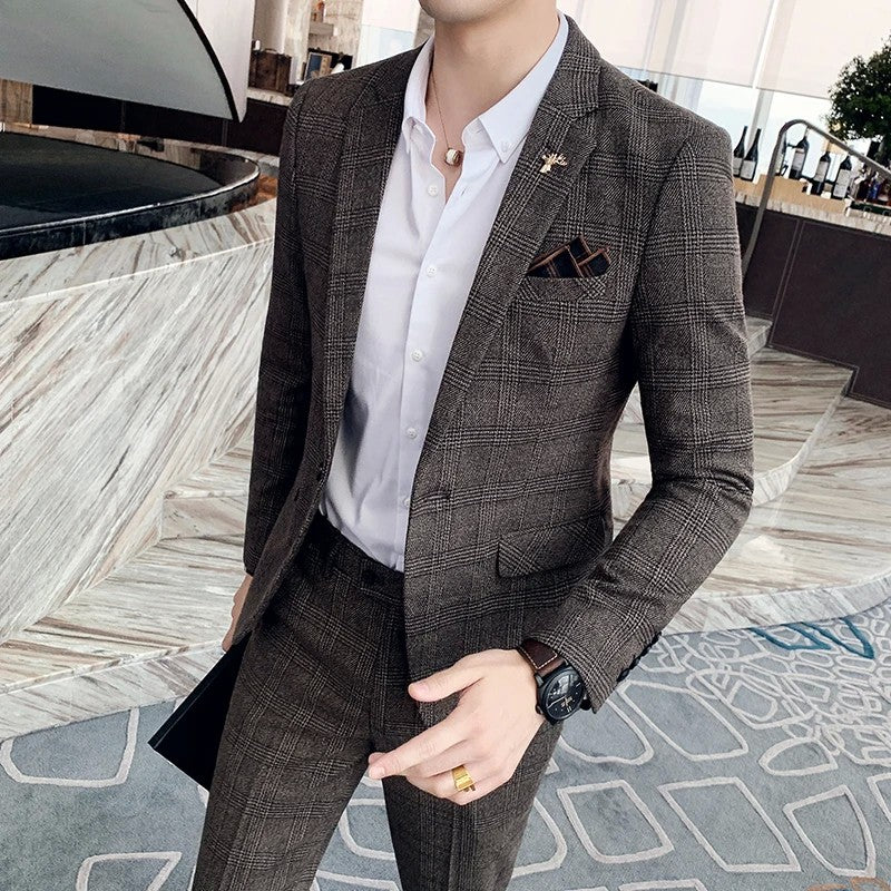 Blazer Plus Size 7XL Men's Blazer Fashion Business Italian Style Linen Leisure Wedding for Office Workers Assembling A Blazer