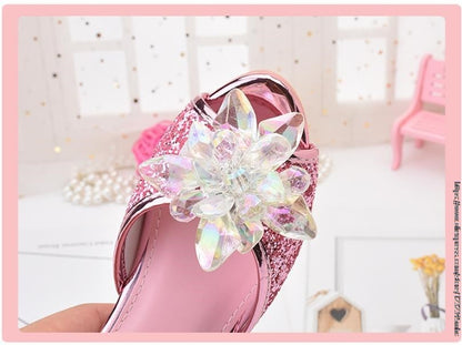 Shoes For Girls Cartoon Leather Children Shoes Frozen Princess Kids Shoes Girl Slippers Dress Snow Queen Sandal