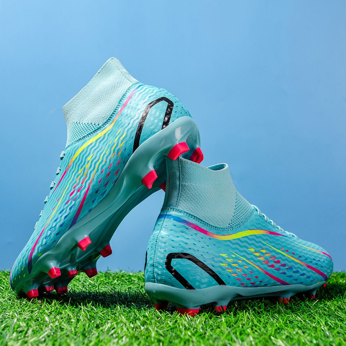 Unisex Soccer Cleats With FG Studs And TF Blades Options For Natural Grass Turf Indoor Superior Traction Anti Slip Grippy Soles