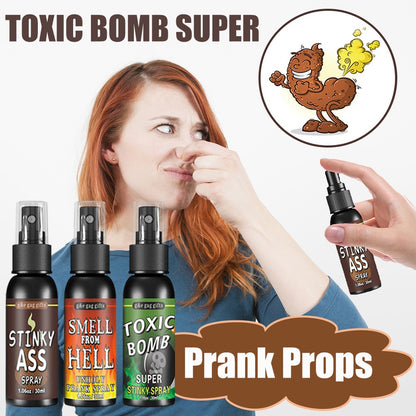 6 unidades-1 unid. 30ml Adereços de Halloween Spray Líquido de Peido Não Tóxico Bomba de Cheiro Fedorento Brinquedo de Pegadinha de Gás Malcheiroso Artigos de Festa de Brincadeira