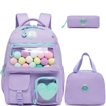 Mochila Meetbelify para Meninas Mochila Estética para Estudantes do Ensino Fundamental Adolescentes Meninas