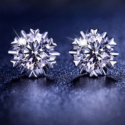 Luxury Brand Jewelry 925 Sterling Silver AAA Zirconia Flower Earrings for Women Engagement Jewelry Gift