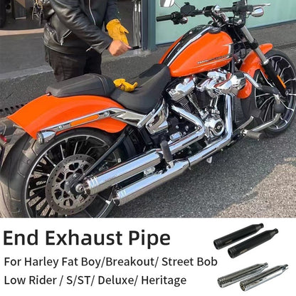 For Harley 2018-up Softail Street Bob Low Rider S/ST Fat Bob Breakout Heritage Motorcycle End Exhaust Pipe Muffler Chrome/Black