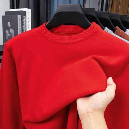 2025 New Men's Casual Sweater Round Neck Long Sleeve Knitted Sweater Diamond Pattern Fashion Versatile Top